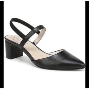 LifeStride Miriam Pump Womens US 10 M Black Faux Leather Pointed Toe Block Heel